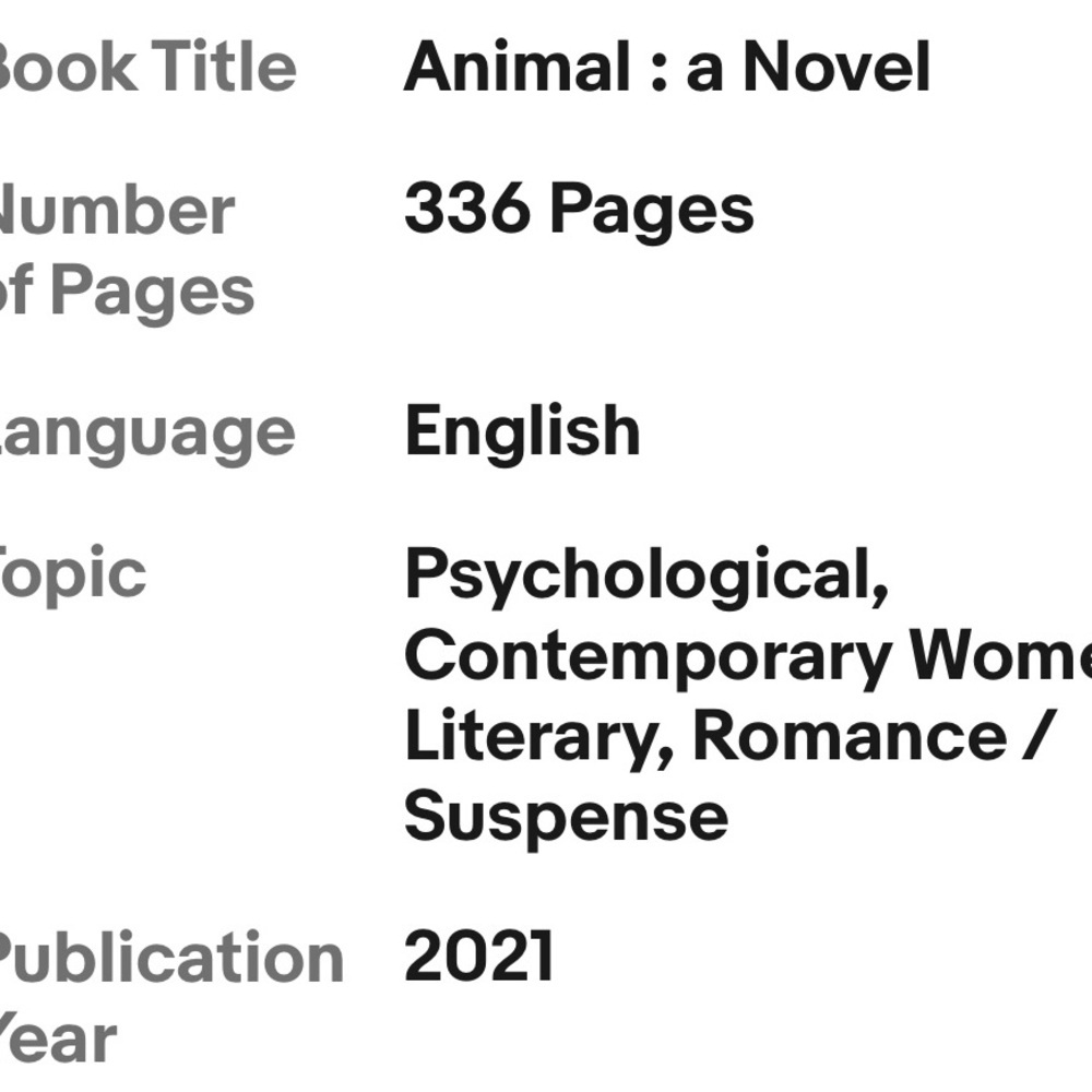 'A Novel ANIMAL
By Lisa Taddeo - Picture 4 of 4